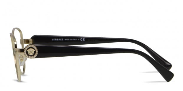 Versace VE1246B Gold w Black Prescription Eyeglasses