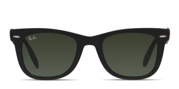 Ray-Ban RB4105 Foldable Wayfarer Black w/Green Prescription Sunglasses