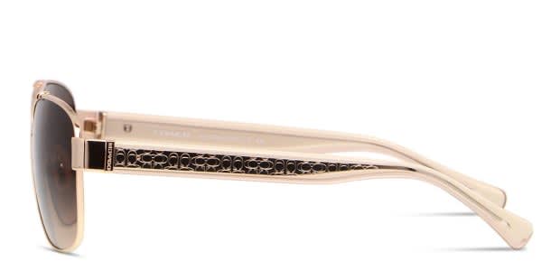 Coach HC7064 Gold w/Clear Prescription Sunglasses - 50% Off Lenses