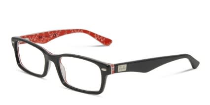 Ray-Ban RB5206 Black w/Red glasses - Black / Red - Angle View