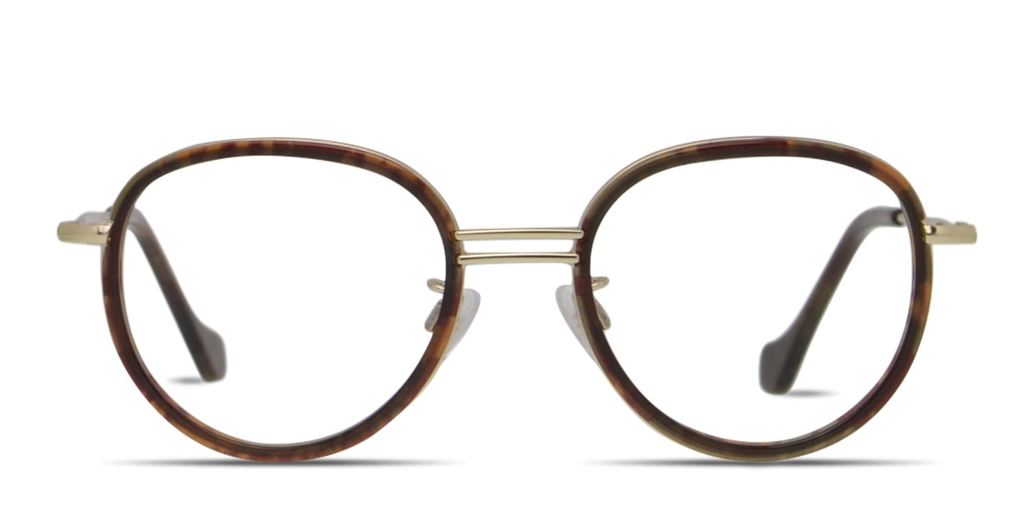 Balenciaga BA5064 Brown w/Gold w/Clip-On Prescription Eyeglasses