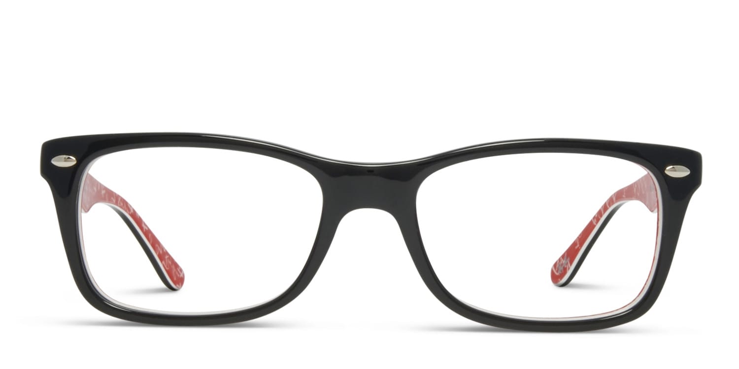 Ray-Ban RX5228 Black/Red Eyeglasses | Includes FREE Rx Lenses