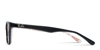 Ray-Ban RX5228 Shiny Black, White glasses - White / Shiny Black - Side View