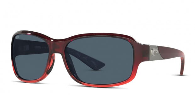 Costa Del Mar 6S9042 Inlet red frame with grey 580p lenses. Lenses provide 100 UV protection