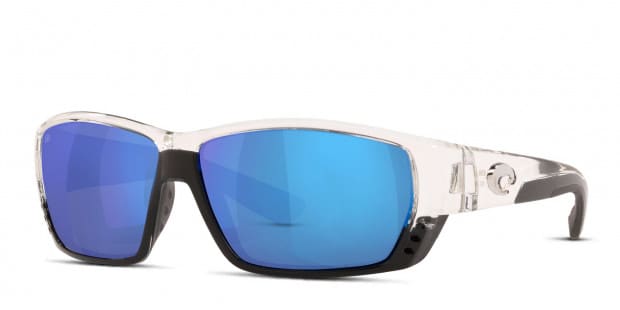 Costa Del Mar 6S9009 Tuna Alley clear frame with blue mirrored 580g lenses.  Lenses provide 100% UV protection.