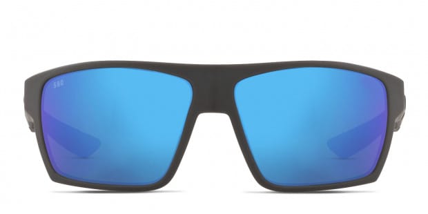 Costa Del Mar 6S9045 Bloke gray black frame with blue mirrored 580g lenses. Lenses provide 100 UV protection