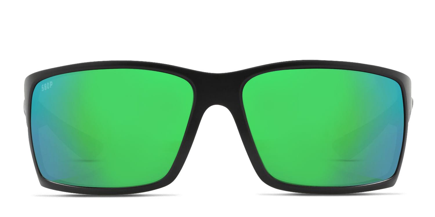 Costa Del Mar 6S9007 Reefton Black, Green glasses - Black / Green - Frontal View
