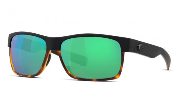 Costa Del Mar 6S9026 Half Moon black frame with green mirrored 580g lenses. Lenses provide 100 UV protection