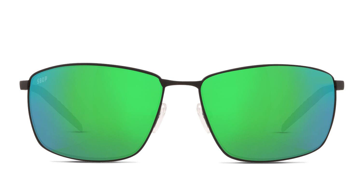 Costa Del Mar Turret Black , Green glasses - Black / Green - Frontal View