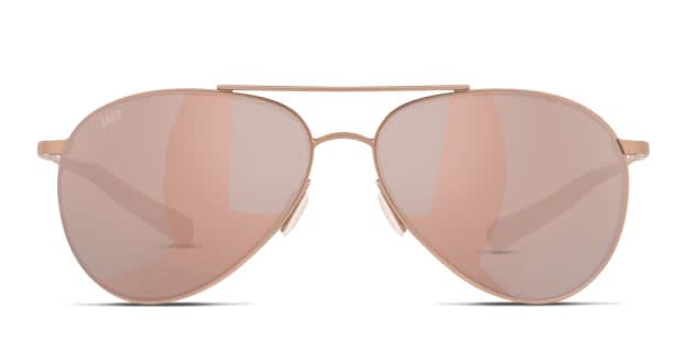 Costa Women\'s Aviator Sunglasses - Rose Gold Frame with Mirrored Copper Lenses Costa Loreto M (56-14) with Copper Silver Mirror lenses and  main image 2
