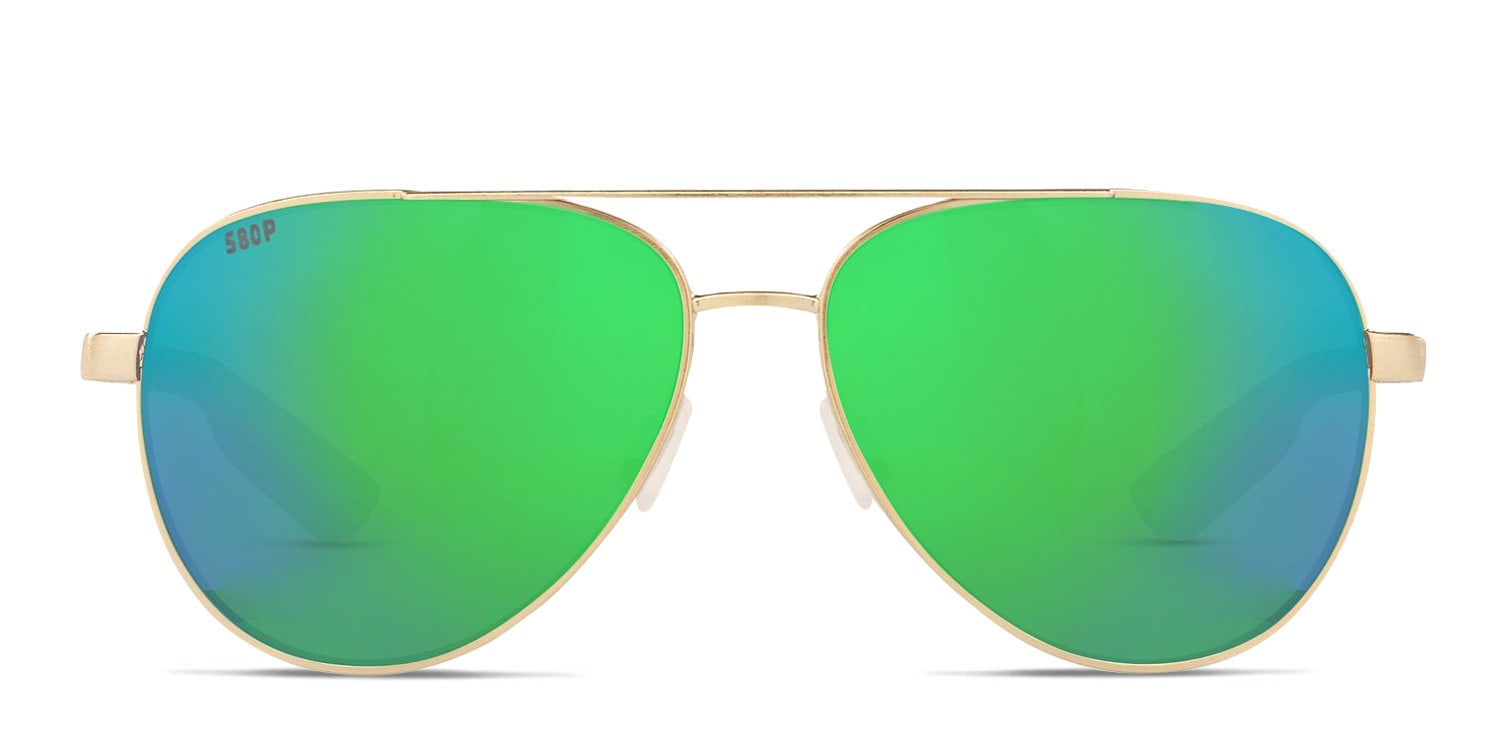 Costa Del Mar 6S4002 Peli Gold , Green glasses - Gold / Green - Frontal View