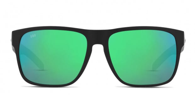 Costa Del Mar 6S9013 Spearo Xl black frame with green mirrored 580g lenses. Lenses provide 100 UV protection