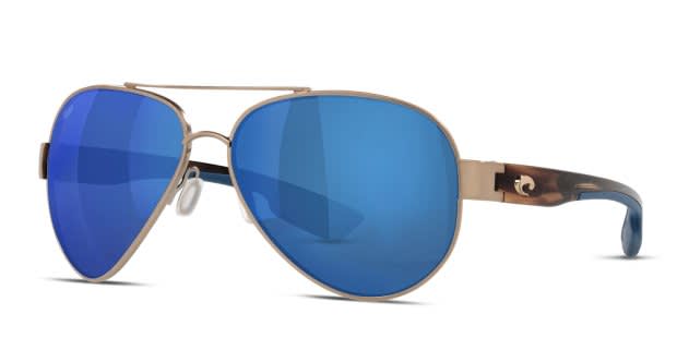 Costa Aviator Sunglasses Gold Blue Mirrored Polarized with Case Costa Del Mar South Point Unisex Pilot Polarized Sunglass in  main image 4