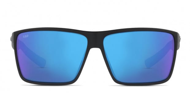 Costa Del Mar 6S9018 Rincon black frame with blue mirrored 580g lenses.  Lenses provide 100% UV protection.