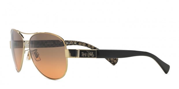 Coach HC7047 Gold Black w Orange Prescription Sunglasses 50 Off Lenses