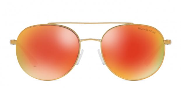 Michael Kors MK1021 Lon Gold w Red Prescription Sunglasses 50 Off Lenses