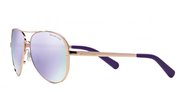 Buy the Michael Kors Chelsea Purple Aviator Sunglasses