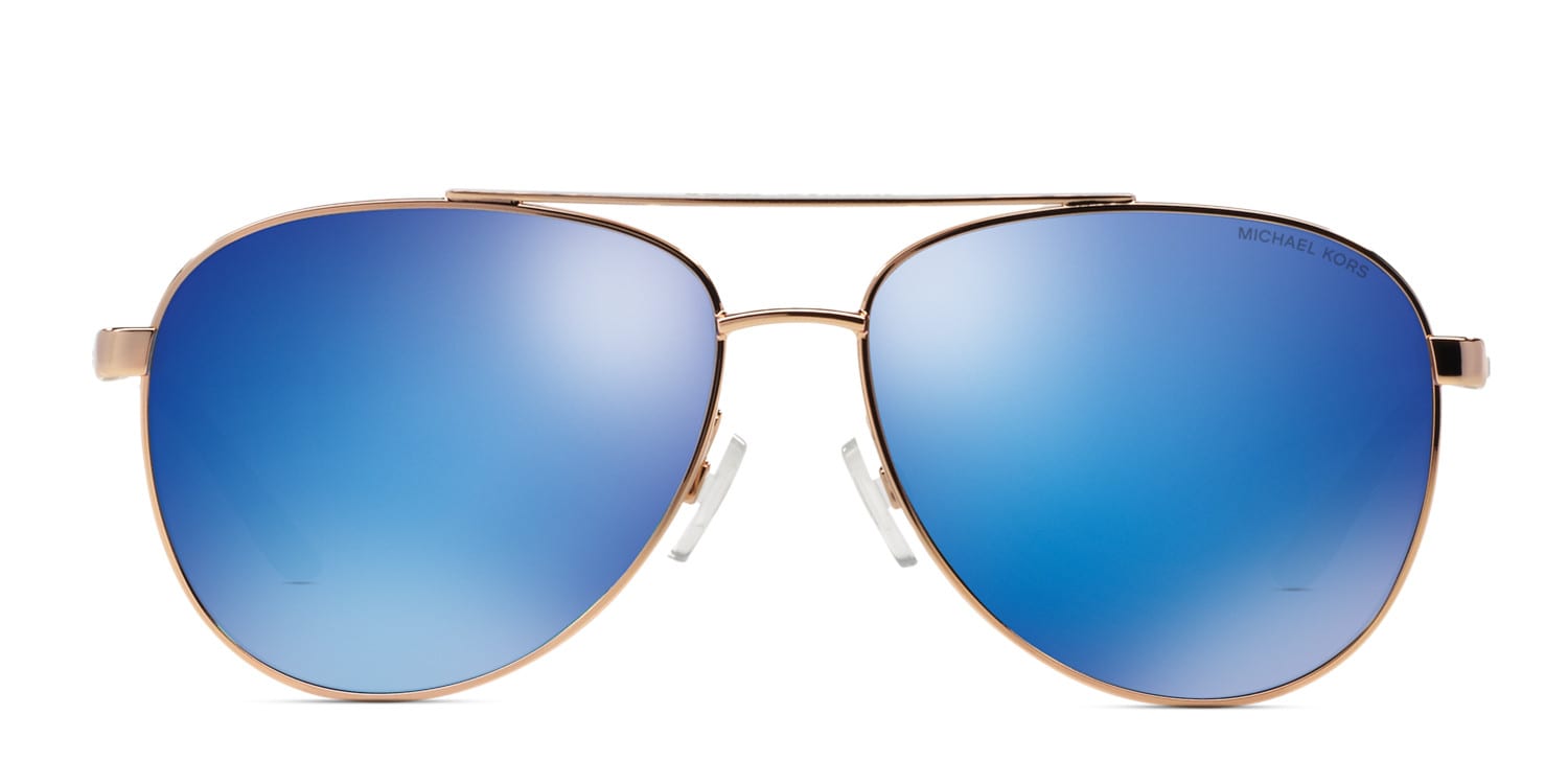 Michael Kors MK5007 Hvar Rose Gold w/Blue glasses - Blue / Rose Gold - Frontal View