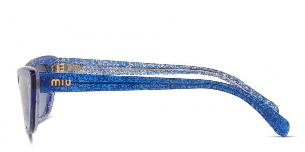 Miu Miu MU10US Glitter, Blue Prescription Sunglasses - 50
