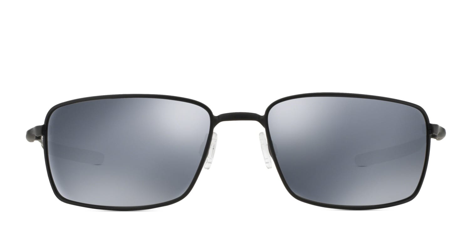 Oakley Square Wire Matte Black w/Grey/Silver glasses - Black / Silver - Frontal View
