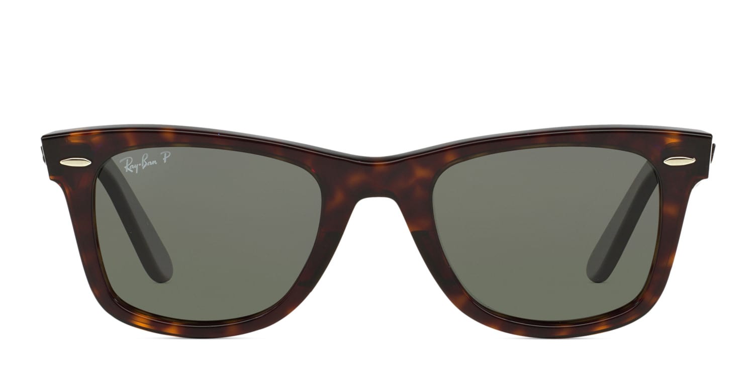 Ray-Ban 2140 Wayfarer Tortoise w/Green Polarized Prescription