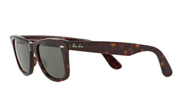 Ray Ban 2140 Wayfarer Tortoise w Green Polarized Prescription