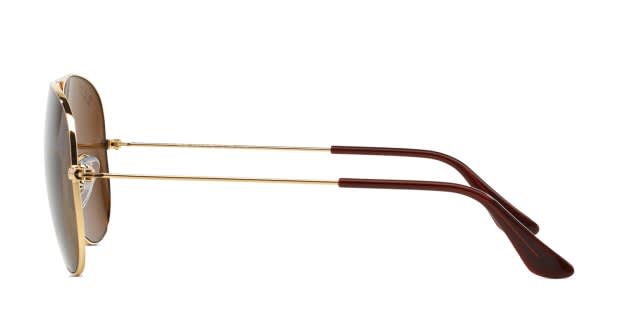 Ray-Ban RB3025 Aviator Large Metal Gold, Brown, Clear Sunglasses