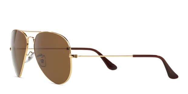 Ray-Ban RB3025 Aviator Large Metal Gold, Brown, Clear Sunglasses