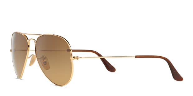 Ray-Ban RB3025 Aviator Large Metal Gold, Brown, Bronze Sunglasses
