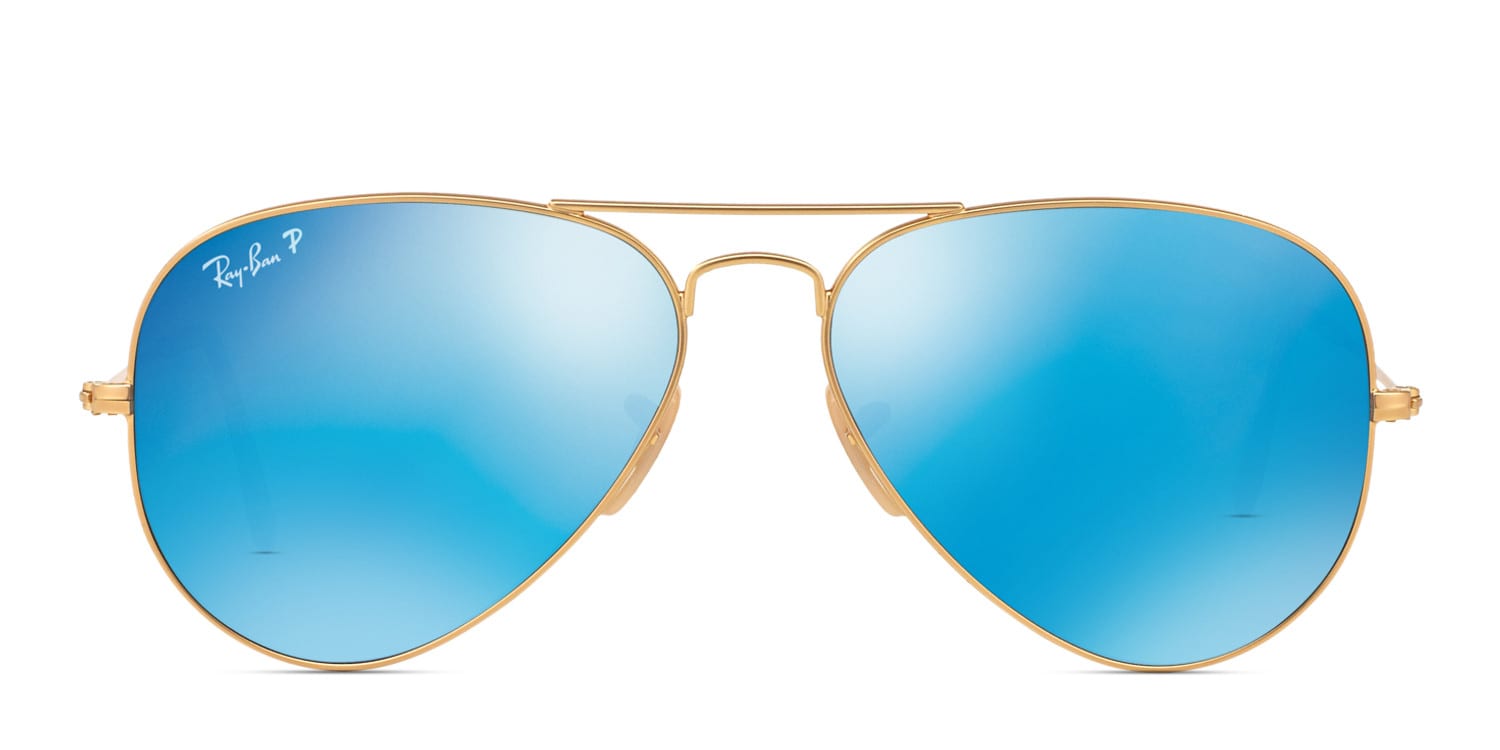 Ray-Ban RB3025 Aviator Large Metal Gold, Clear, Blue Sunglasses