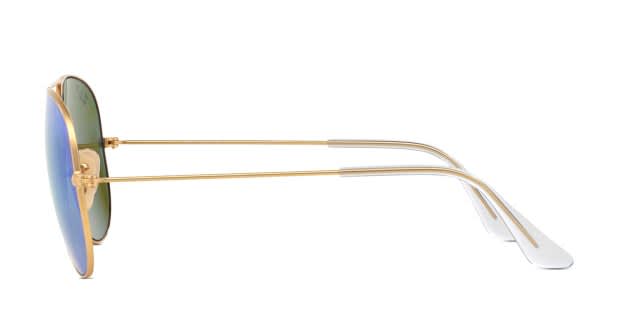 Ray-Ban RB3025 Aviator Large Metal Gold, Clear, Blue Sunglasses