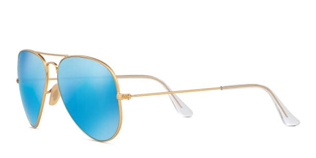 Ray-Ban RB3025 Aviator Large Metal Gold, Clear, Blue Sunglasses