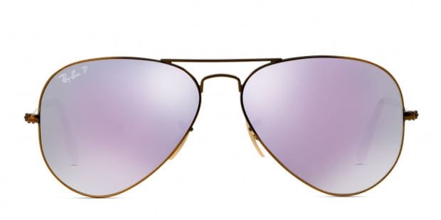 Ray-Ban RB3025 Aviator Large Metal Bronze, Purple Sunglasses