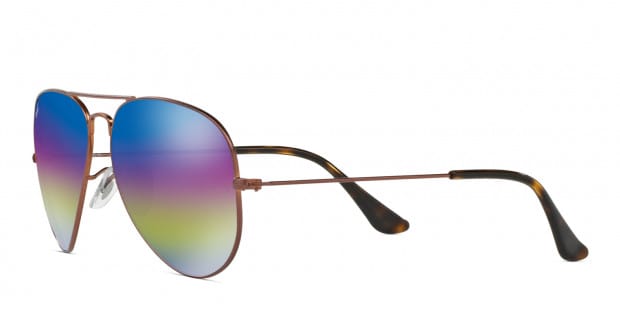 Ray Ban RB3025 Aviator Large Metal Bronze Blue Multicolor