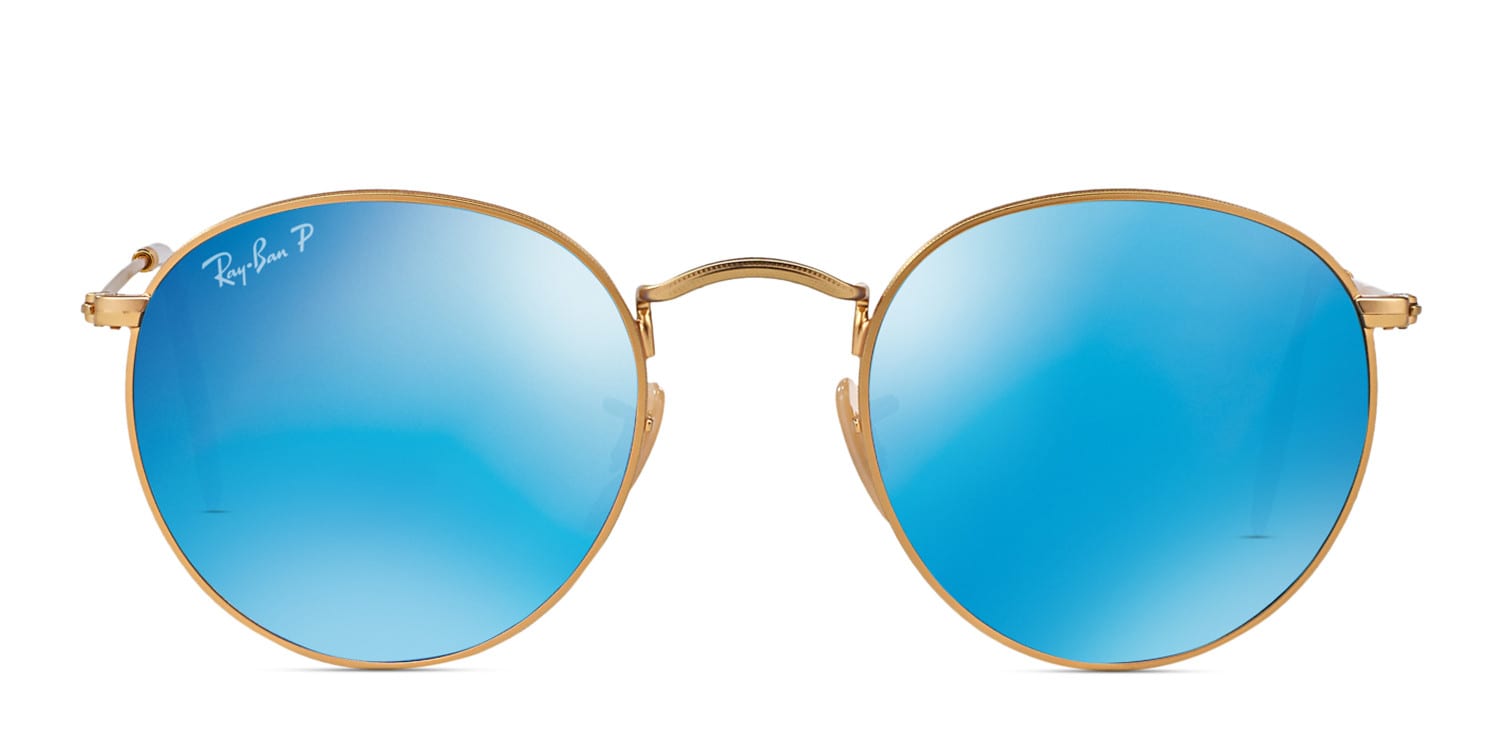 Ray-Ban RB3447 Matte Gold/Blue Polarized Sunglasses