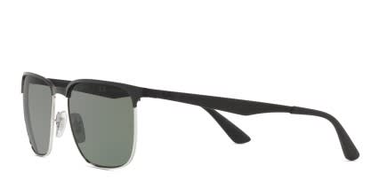 Ray-Ban 3569 Shiny Black w/Green Polarized glasses - Black / Green - Angle View