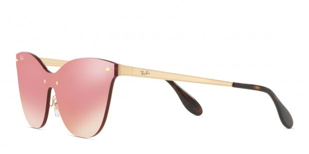 Ray Ban 3580N Blaze Cat Eye Gold w Pink Prescription Sunglasses 50 Off Lenses