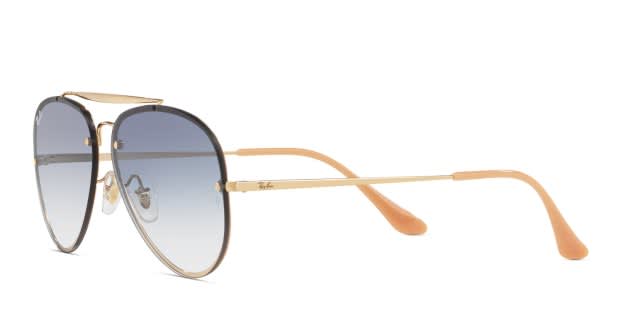 Ray-Ban 3584N Blaze Gold w/Blue, Clear Prescription Sunglasses