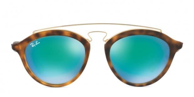 Ray Ban 4257 Matte Tortoise Gold w Green Teal Prescription Sunglasses 50 Off Lenses