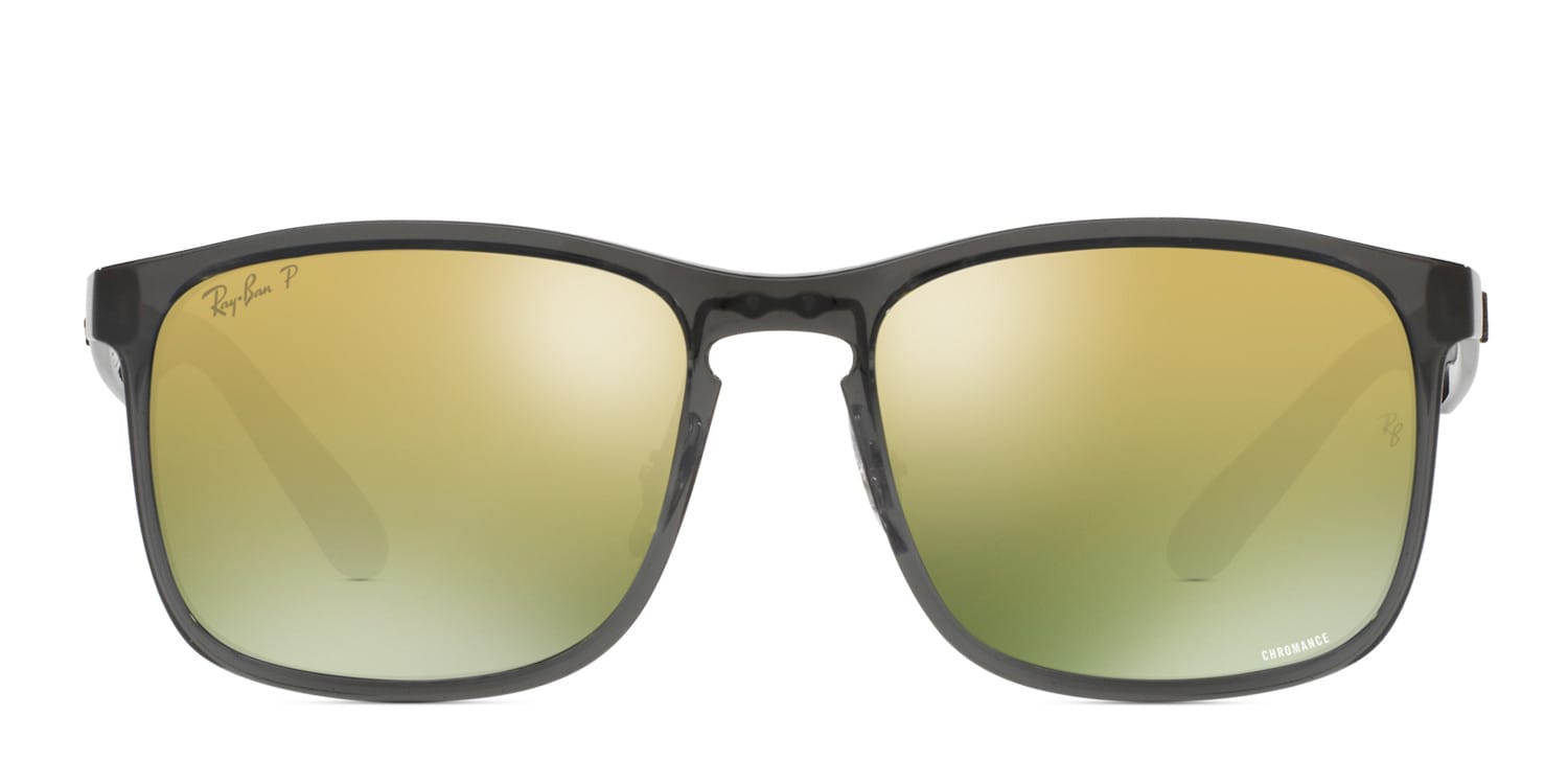 Ray-Ban 4264 Shiny Gray w/Green/Gold Polarized