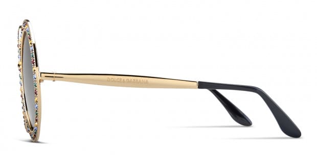 美品ドルガバ ラウンド ストーン サングラス DG2170-B 1190 Dolce & Gabbana DG2170B Gold w/Multicolor Prescription