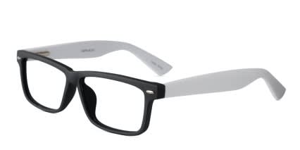 Everett Black w/White glasses - Black / White - Angle View