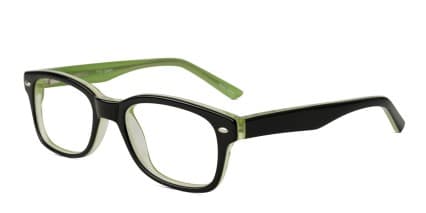 Emerson Black/Green Kids glasses - Black / Green - Angle View