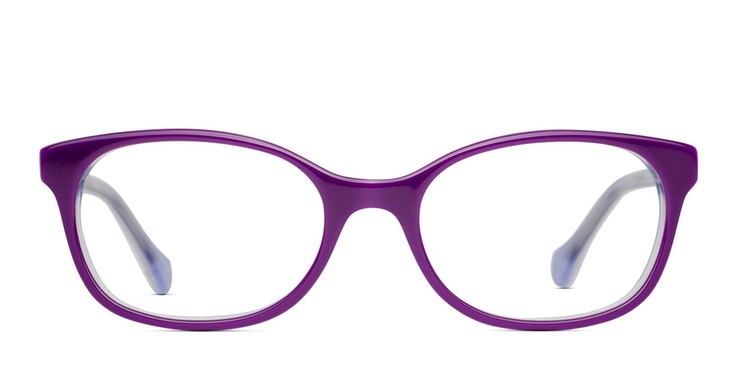 Emmeline Purple/Clear Kids glasses - Purple / Clear - Frontal View
