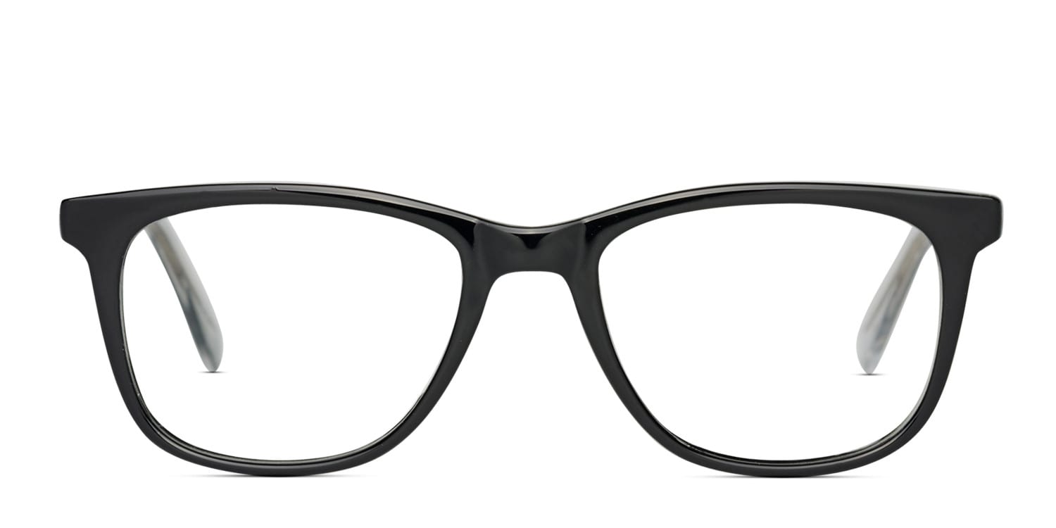 Olos Big John Black/Clear Kids glasses - Black / Clear - Frontal View