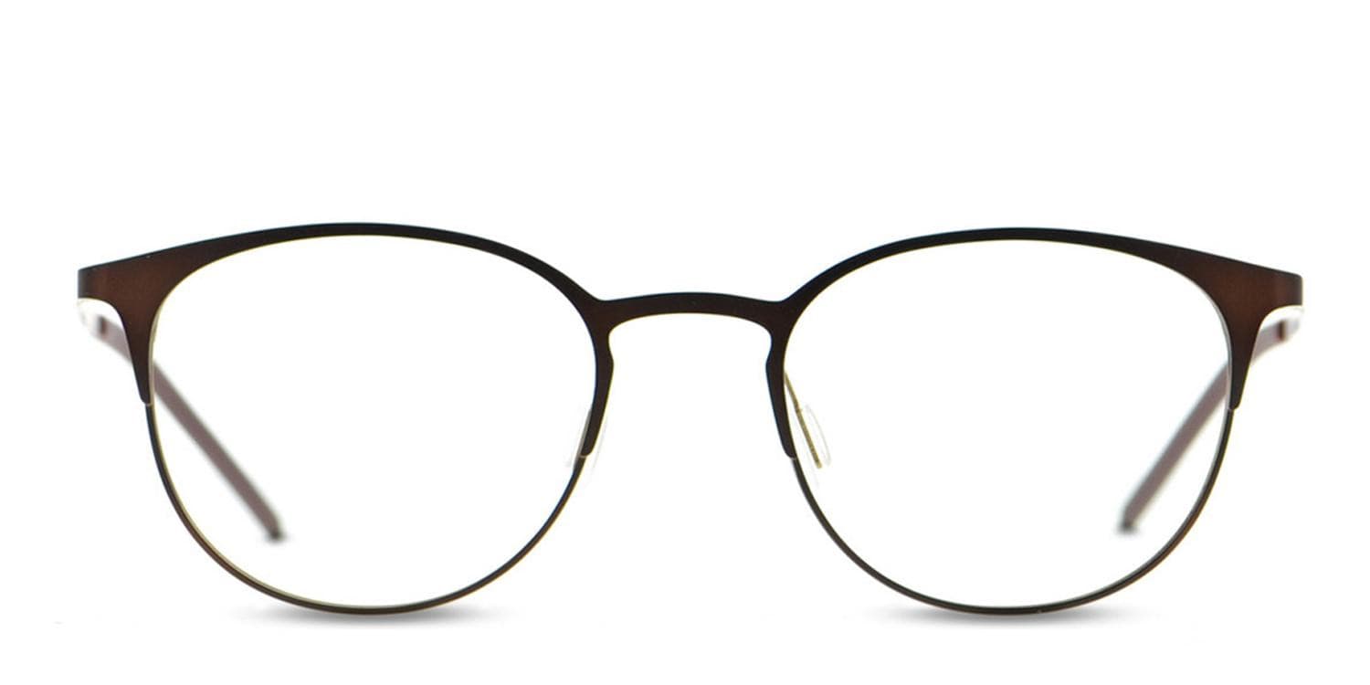 Porter Brown/Gold glasses - Brown / Gold - Frontal View