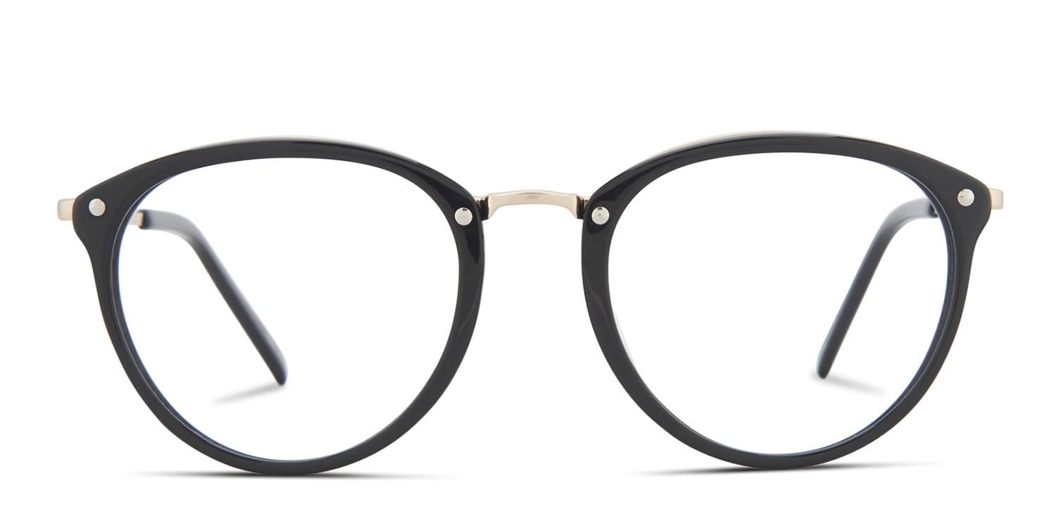 Everad Black glasses - Black / Gold - Frontal View