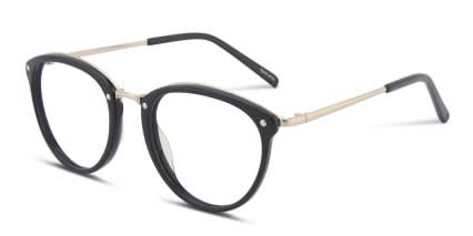 Everad Black glasses - Black / Gold - Angle View