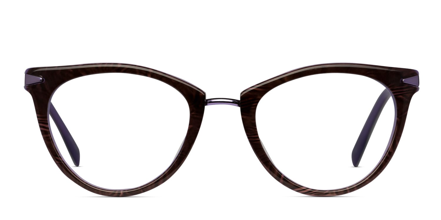 Reese Brown w/Purple glasses - Brown / Purple - Frontal View