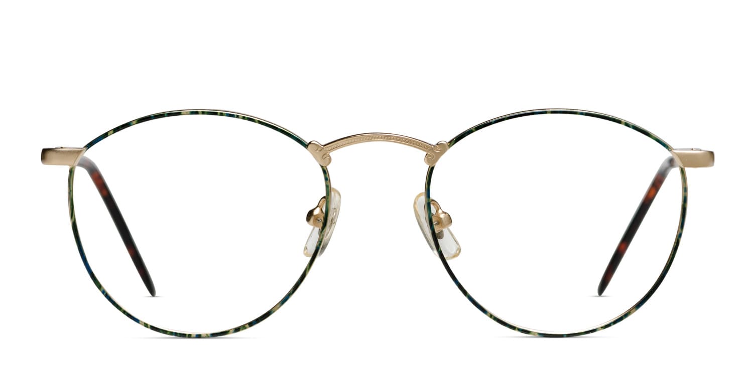 Krista Green w/Gold glasses - Gold / Green - Frontal View